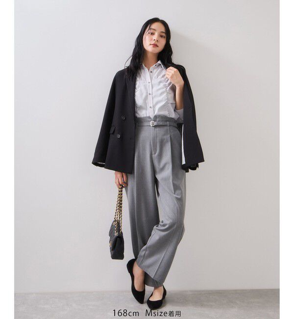 VIS「【美easy】ウーリッシュダブルブレストテーラードジャケット【セットアップ対応/洗える】」|テーラードジャケット|