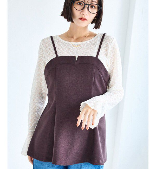 VIS「フレアスリーブレースインナートップス」|Tシャツ・カットソー|