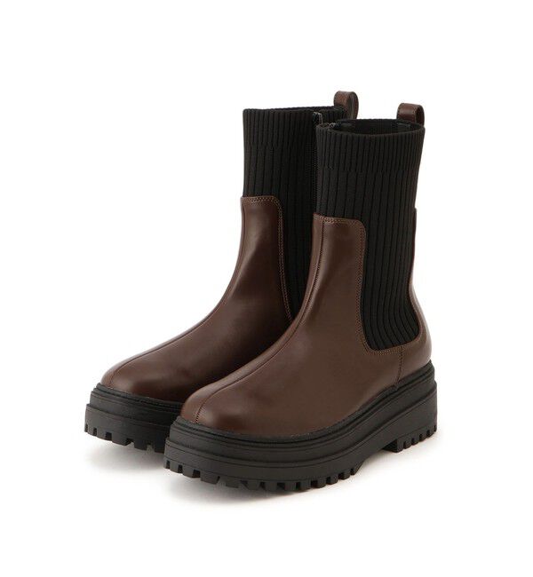 VIS「タンクソールサイドニットブーツ」|ロングブーツ|