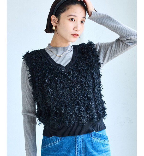 VIS「【2WAY】フリンジニットベスト」|ベスト・ジレ|