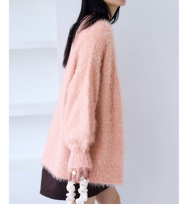 VIS「ポップコーンヤーンラメフェザーニットカーディガン/WEB限定FSサイズ」|カーディガン|