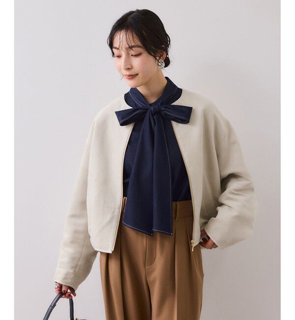 VIS「合皮パイピングキルトアソートブルゾン」|ブルゾン・スタジャン|