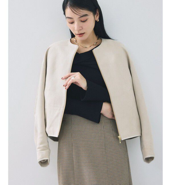 VIS「合皮パイピングキルトアソートブルゾン」|ブルゾン・スタジャン|