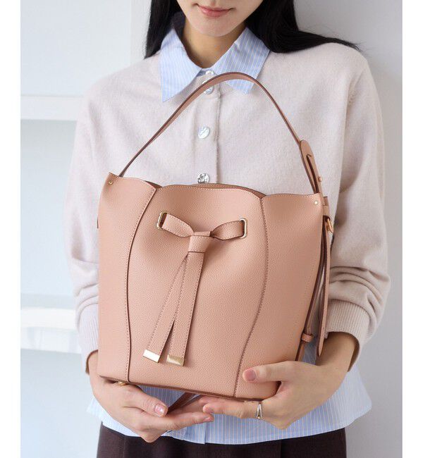 VIS「フラワーカットショルダーバッグ/2WAY」|ショルダー・メッセンジャー|ピンク系(65)