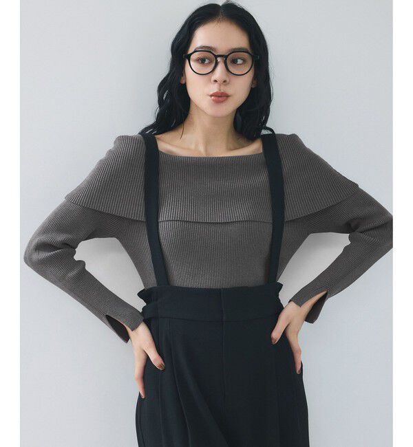 VIS「【美得】オフショルダーモチモチリブニット/好評につき再入荷」|ニット・セーター|