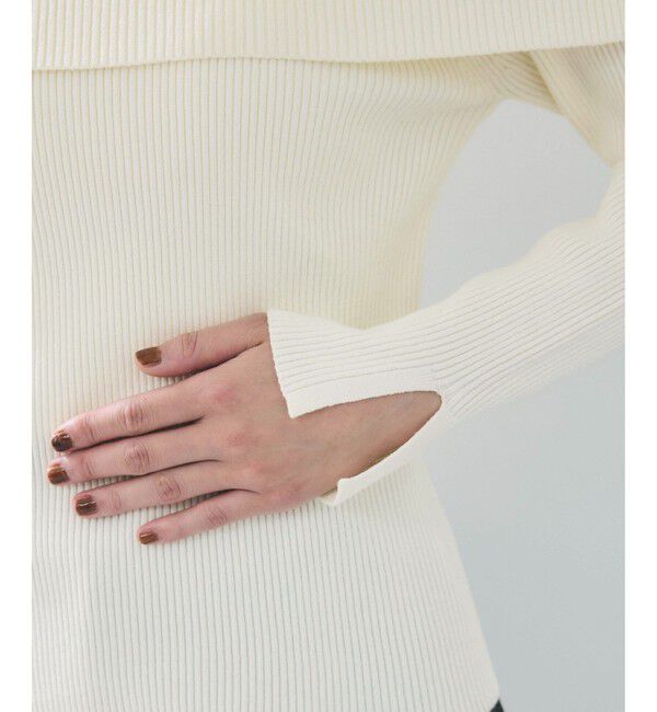 VIS「【美得】オフショルダーモチモチリブニット/好評につき再入荷」|ニット・セーター|