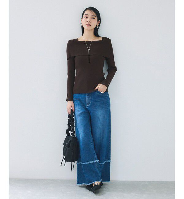 VIS「【美得】オフショルダーモチモチリブニット/好評につき再入荷」|ニット・セーター|