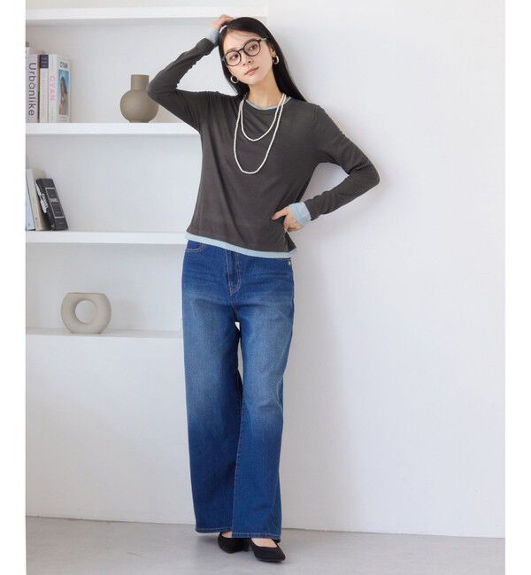 VIS「配色レイヤードシアーロンT」|Tシャツ・カットソー|