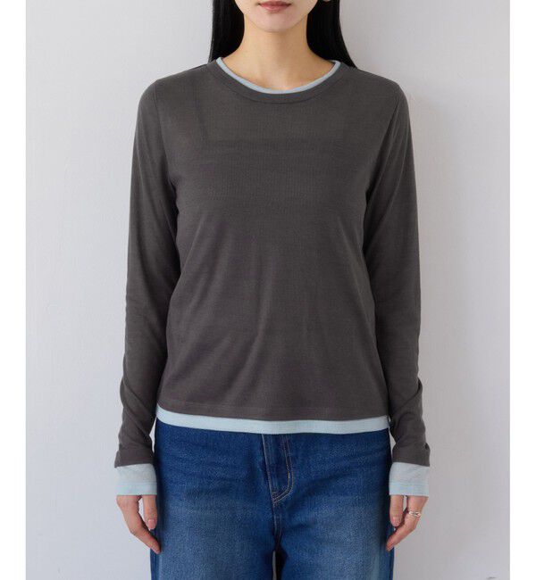 VIS「配色レイヤードシアーロンT」|Tシャツ・カットソー|