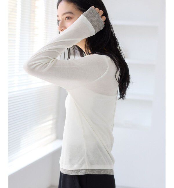 VIS「配色レイヤードシアーロンT」|Tシャツ・カットソー|