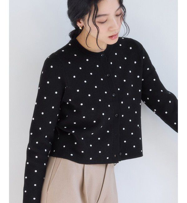 VIS「ドットジャガードカーディガン」|カーディガン|