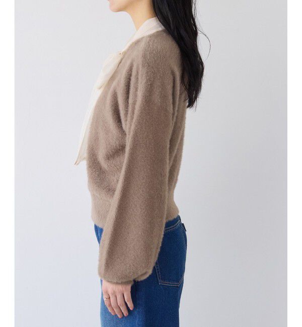 VIS「シアーボウタイリボン付きフェザーニットプルオーバー/2WAY・イージーケア」|ニット・セーター|