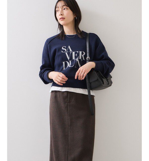 VIS「スウェットライクジャガードロゴニット」|ニット・セーター|