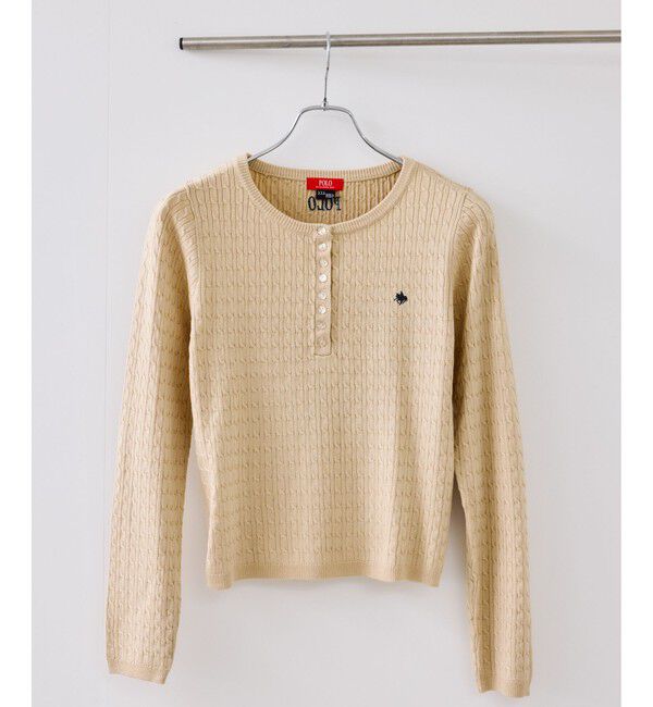 VIS「【POLO BCS】VIS別注ヘンリーネックミニケーブルニットトップス」|ニット・セーター|