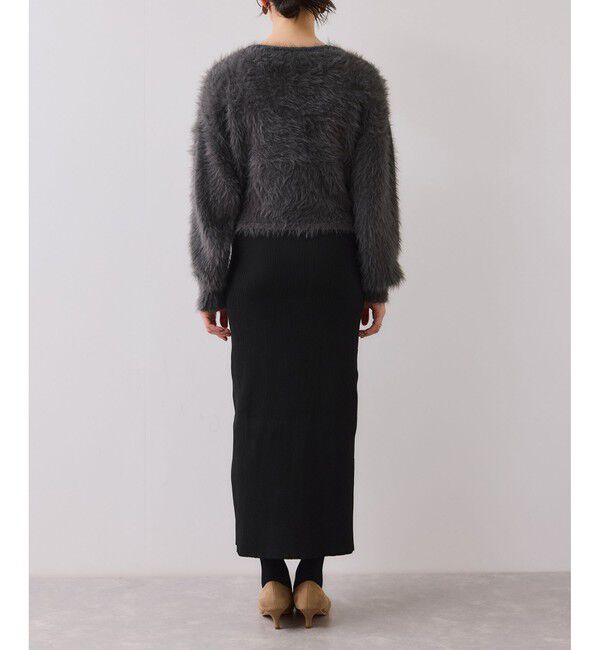 VIS「ねじりショートトップス付きロングニットワンピース/イージーケア」|ワンピース|