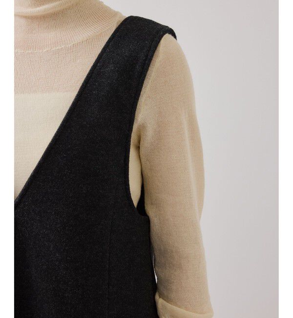 VIS「シャギーVネックミニ丈ジャンパースカート」|ワンピース|