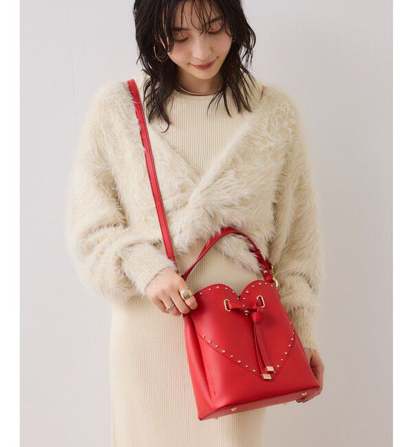 VIS「ラインストーン＆スタッズハートカットバッグ」|ショルダー・メッセンジャー|