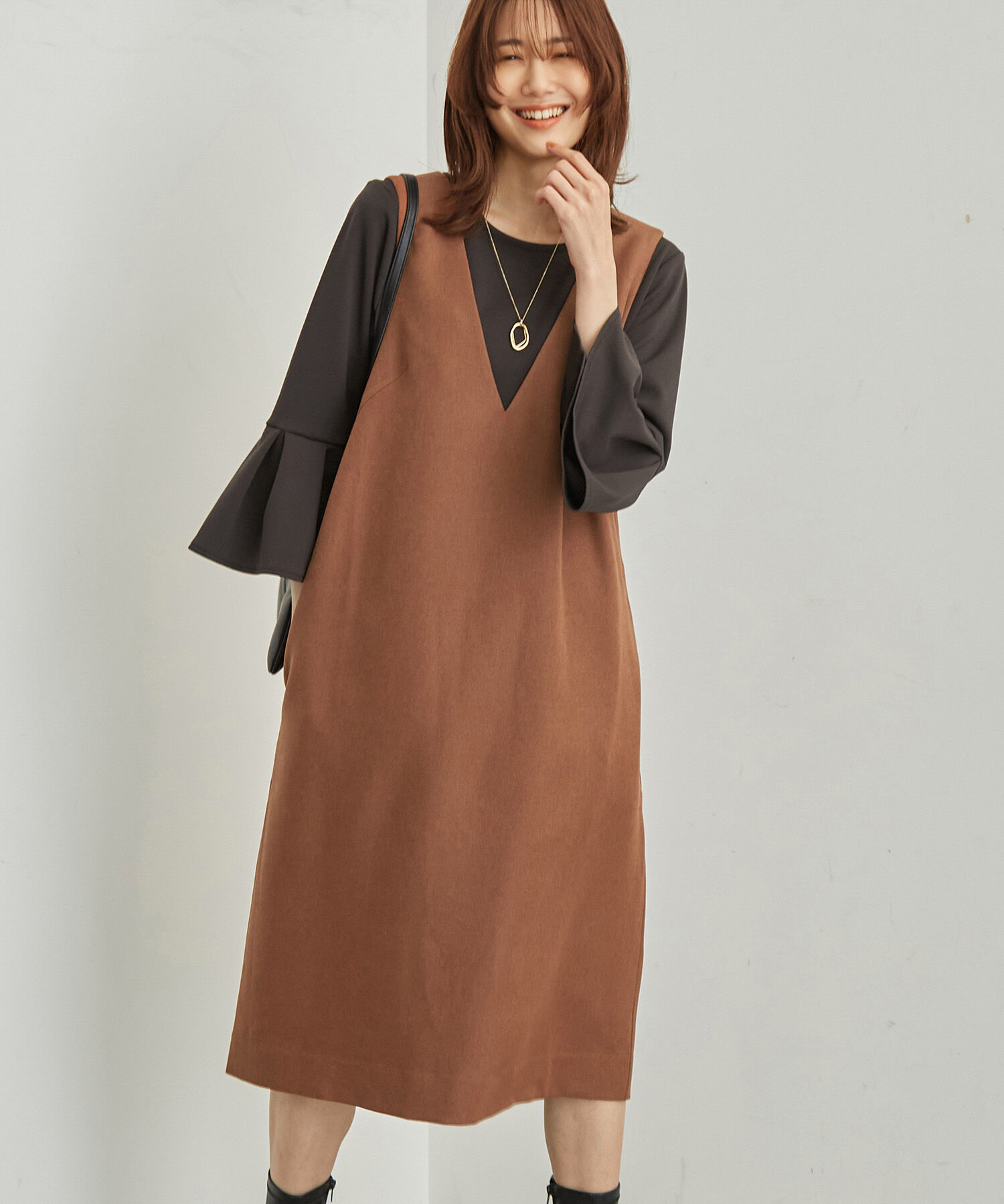 Rope&rsquo;Picnic「ラナテック/ジャンパースカート」|ジャンパースカート|ダークブラウン(20)