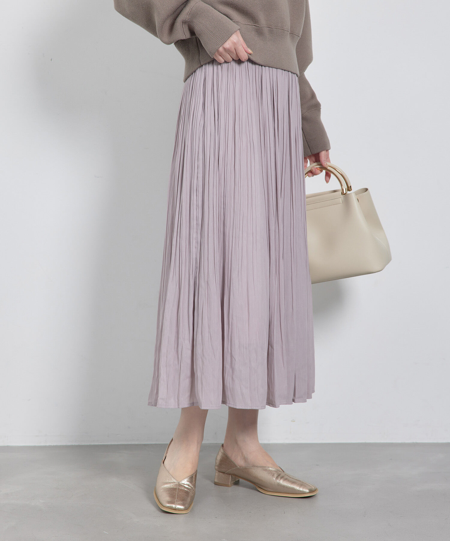 Rope&rsquo;Picnic「【新色追加】着丈が選べるエアリープリーツスカート」|スカート|ローズピンク(64)