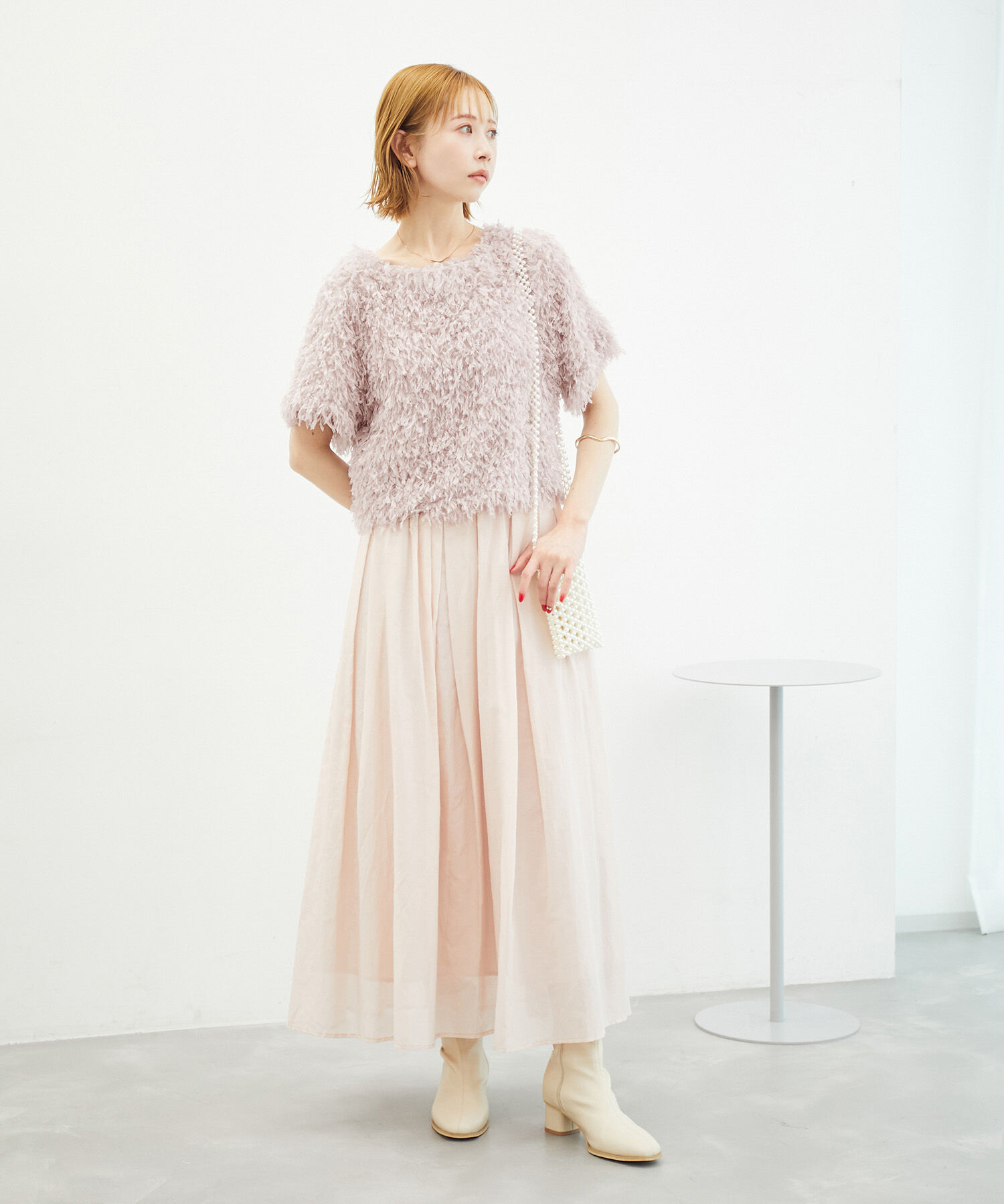 Rope&rsquo;Picnic「【emur/エミュール】フリンジハーフスリーブトップス/2WAY」|Tシャツ・カットソー|