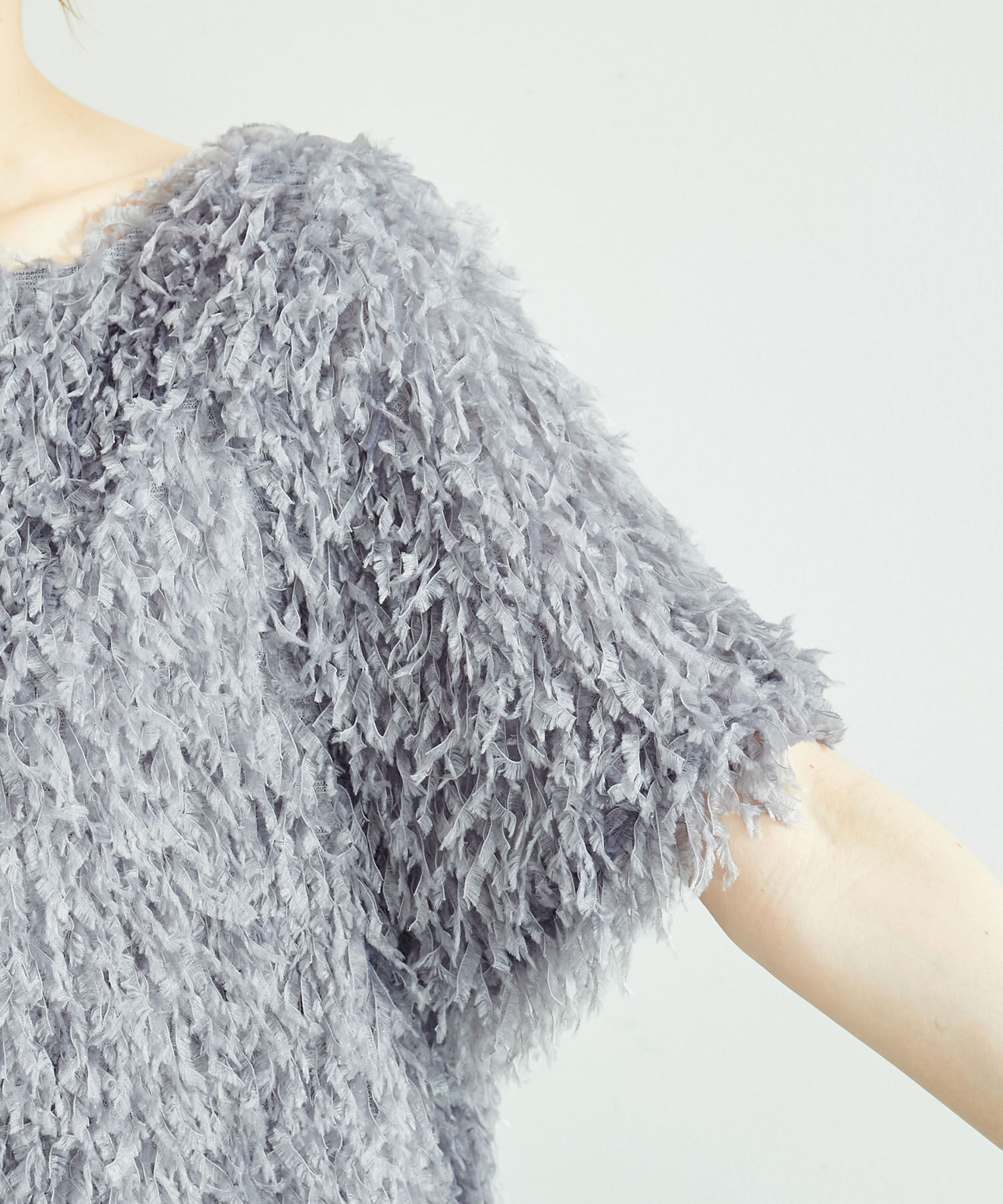 Rope&rsquo;Picnic「【emur/エミュール】フリンジハーフスリーブトップス/2WAY」|Tシャツ・カットソー|