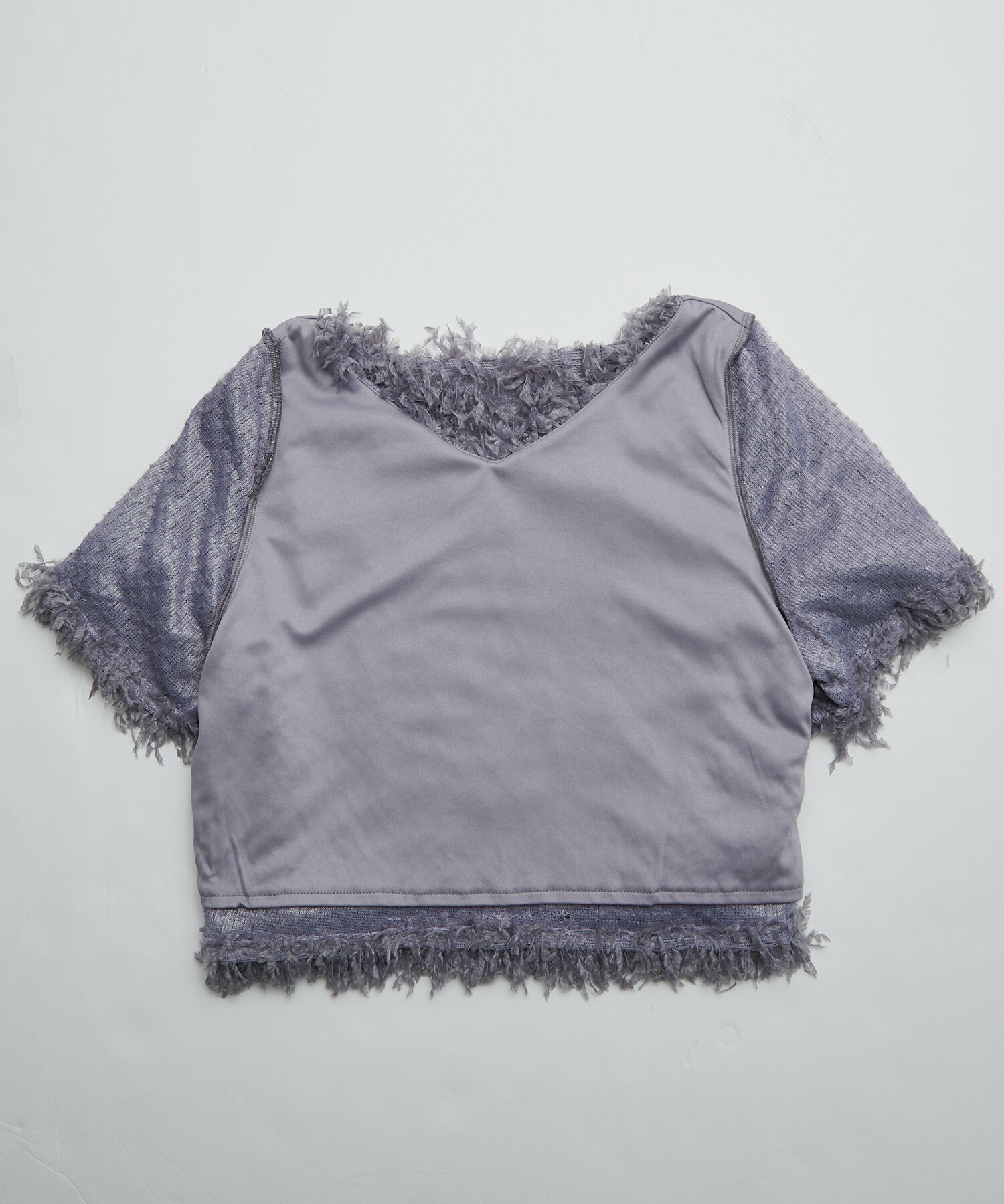 Rope&rsquo;Picnic「【emur/エミュール】フリンジハーフスリーブトップス/2WAY」|Tシャツ・カットソー|