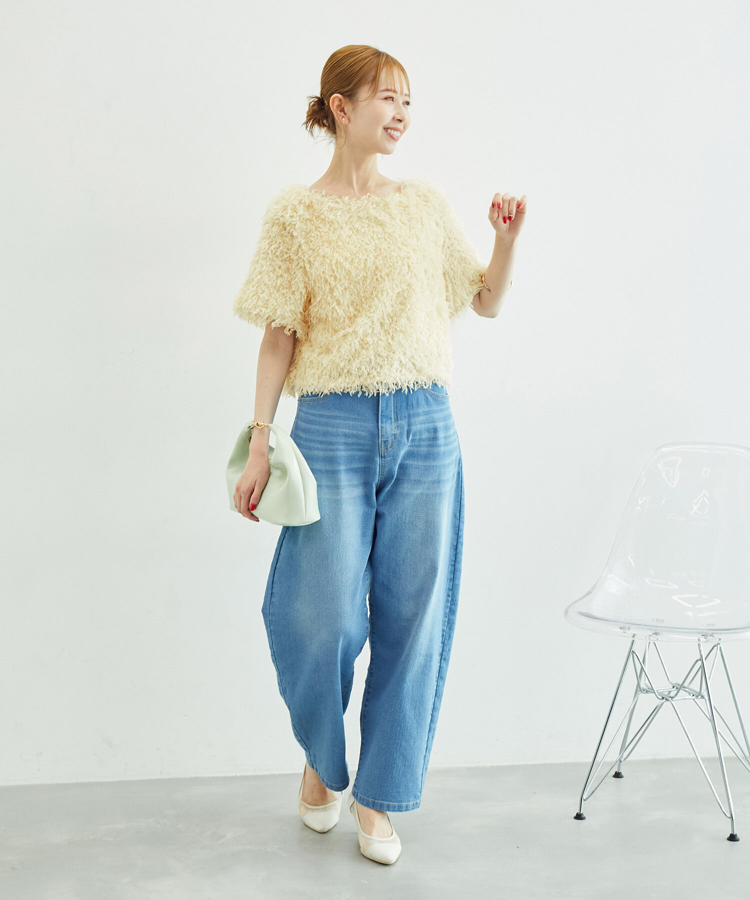 Rope&rsquo;Picnic「【emur/エミュール】フリンジハーフスリーブトップス/2WAY」|Tシャツ・カットソー|