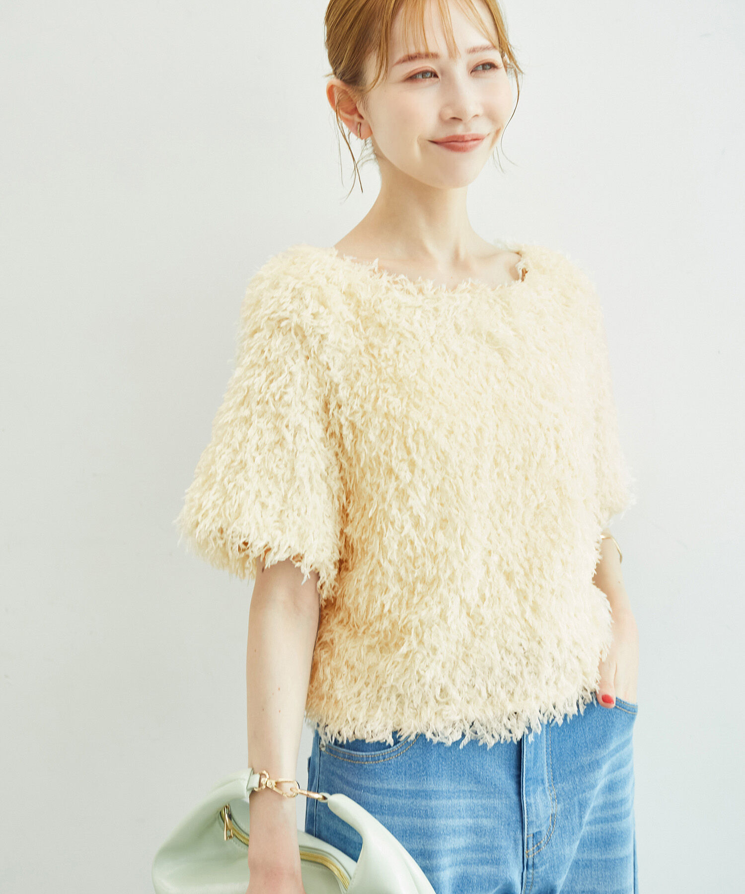 Rope&rsquo;Picnic「【emur/エミュール】フリンジハーフスリーブトップス/2WAY」|Tシャツ・カットソー|