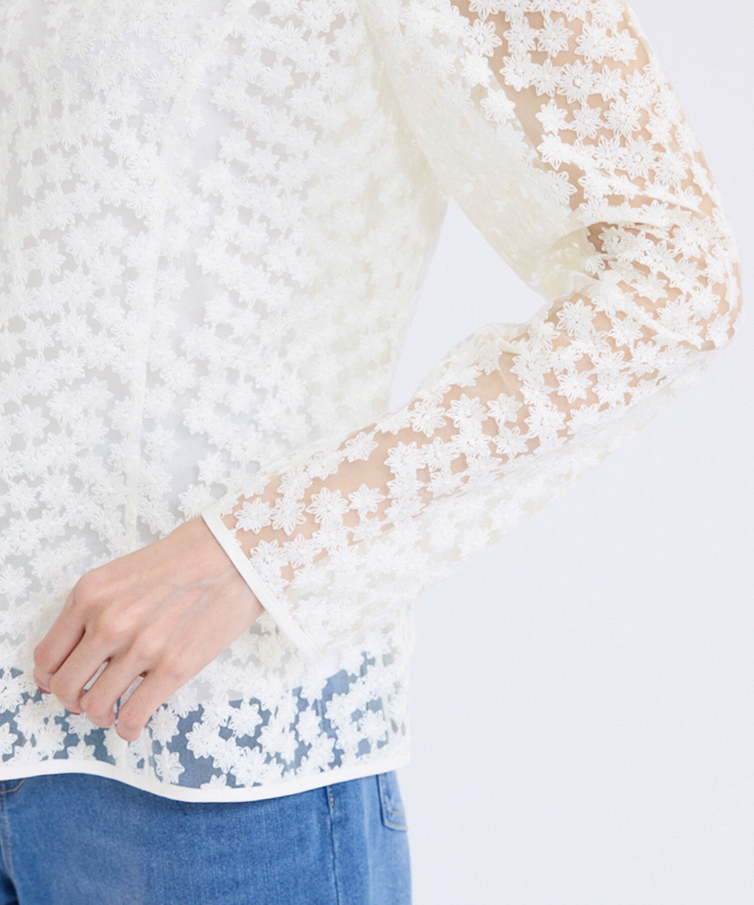 Rope&rsquo;Picnic「フラワーレースブラウス」|シャツ・ブラウス|