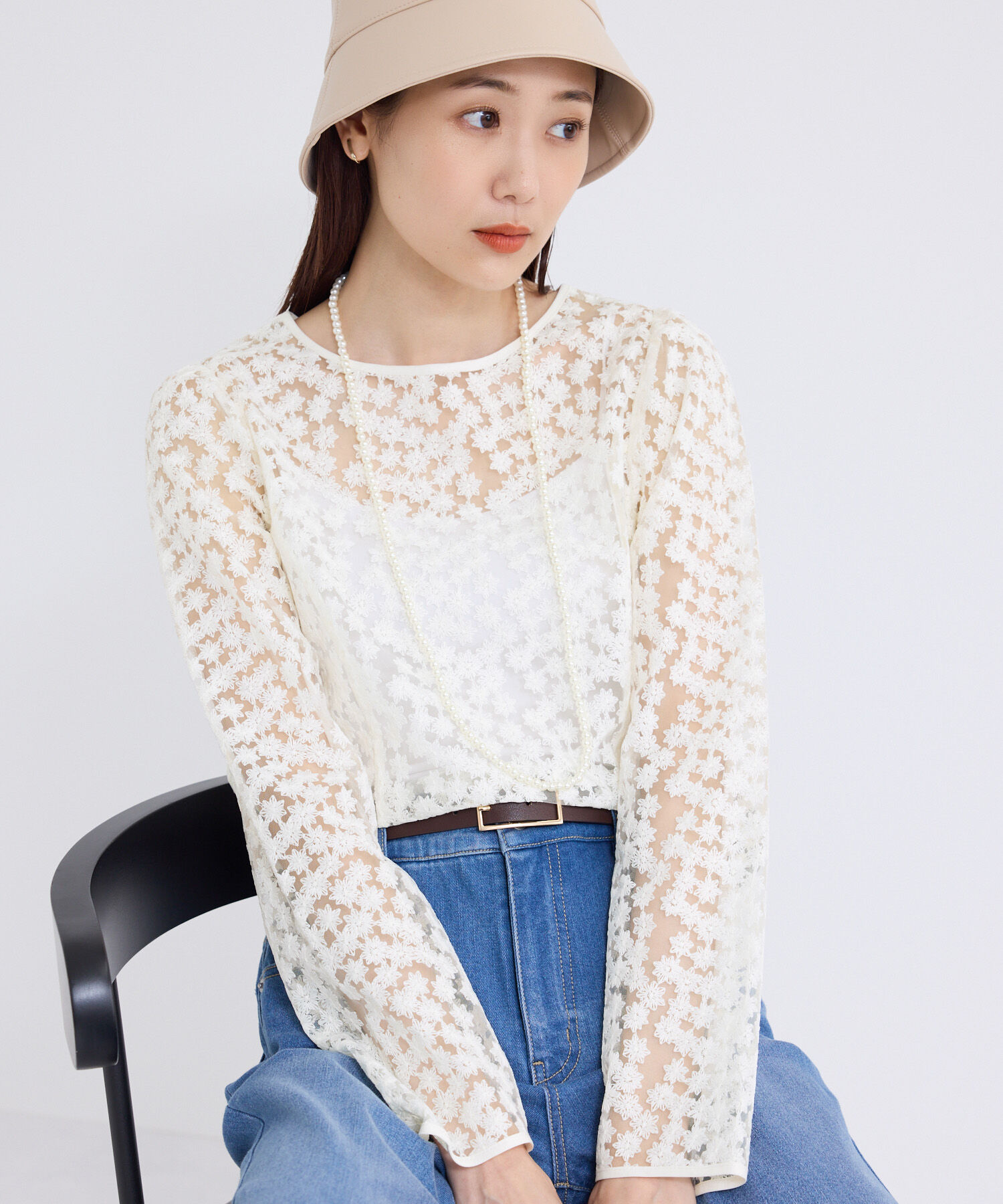 Rope&rsquo;Picnic「フラワーレースブラウス」|シャツ・ブラウス|