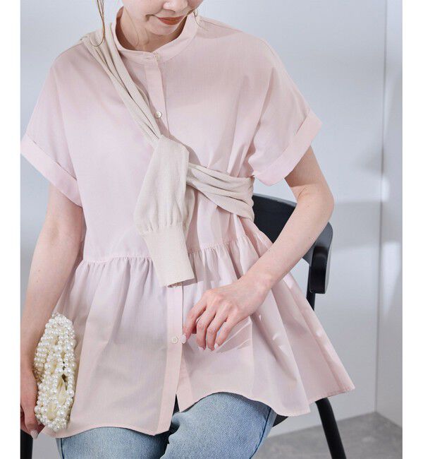 Rope&rsquo;Picnic「【UV対応・防シワ】フレンチペプラムシャツ」|シャツ・ブラウス|