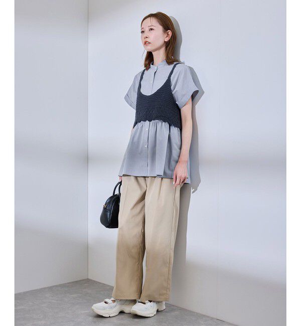 Rope&rsquo;Picnic「【UV対応・防シワ】フレンチペプラムシャツ」|シャツ・ブラウス|