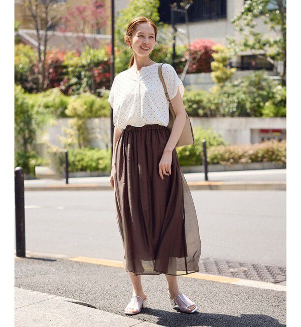 Rope&rsquo;Picnic「エアリーシアーギャザーロングスカート」|スカート|