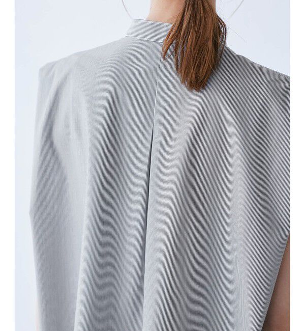 Rope&rsquo;Picnic「【UVカット・接触冷感・イージーケア】バンドカラーノースリーブシャツ/通勤対応」|シャツ・ブラウス|