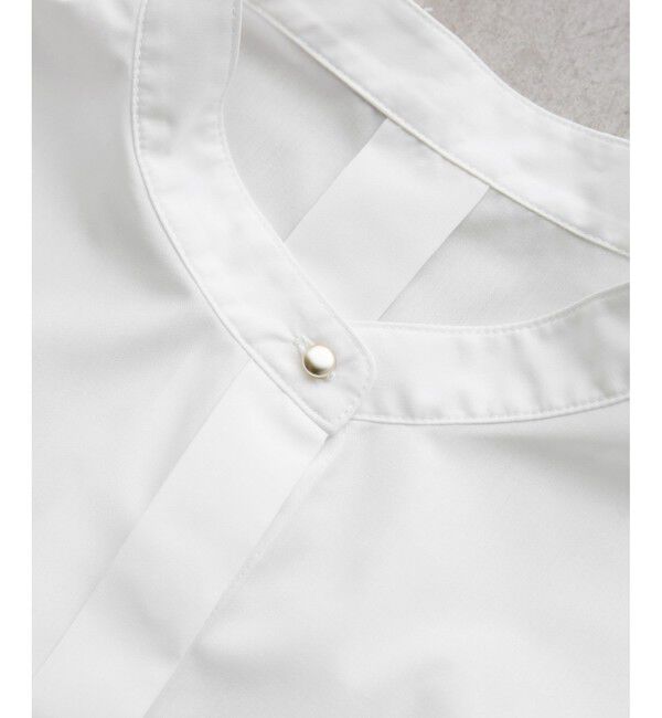 Rope&rsquo;Picnic「【UVカット・接触冷感・イージーケア】バンドカラーノースリーブシャツ/通勤対応」|シャツ・ブラウス|