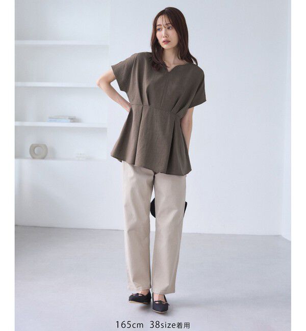 Rope&rsquo;Picnic「【接触冷感】ハートネックペプラムブラウス」|シャツ・ブラウス|