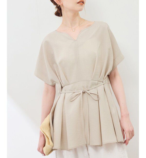 Rope&rsquo;Picnic「【接触冷感】ハートネックペプラムブラウス」|シャツ・ブラウス|