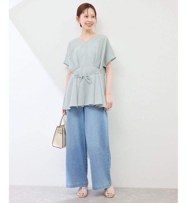 Rope&rsquo;Picnic「【接触冷感】ハートネックペプラムブラウス」|シャツ・ブラウス|