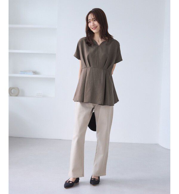 Rope&rsquo;Picnic「【接触冷感】ハートネックペプラムブラウス」|シャツ・ブラウス|