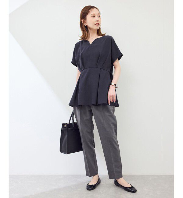 Rope&rsquo;Picnic「【接触冷感】ハートネックペプラムブラウス」|シャツ・ブラウス|