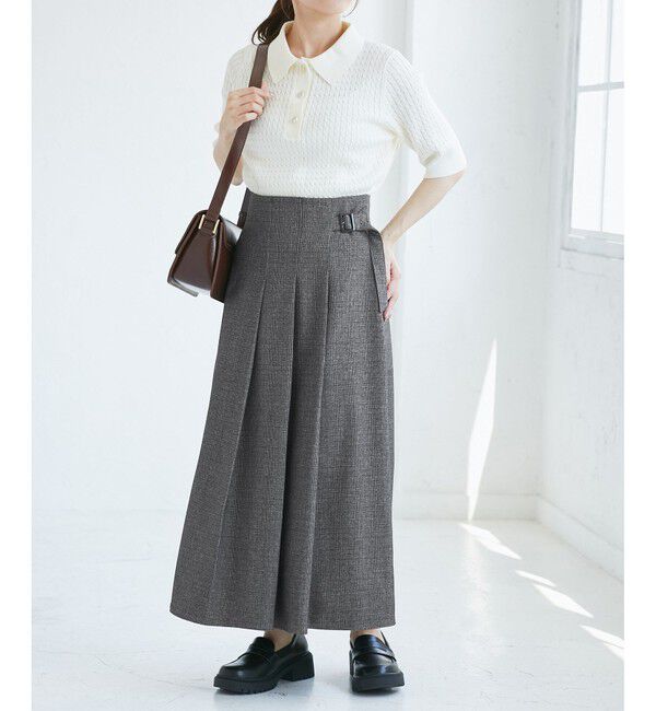 Rope&rsquo;Picnic「レディハンサムシリーズ ウールライクタックキルトスカート/セットアップ対応」|スカート|