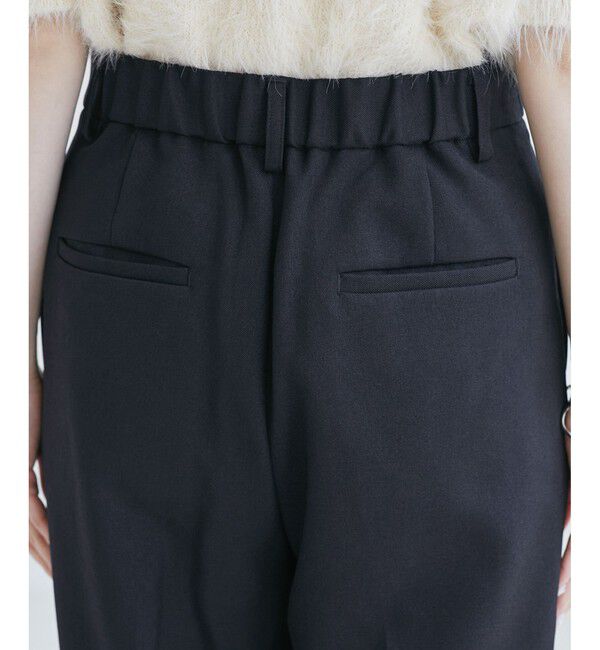 Rope&rsquo;Picnic「【WEB限定・丈長め】レディハンサムシリーズ ウールライクウエストタックセミワイドパンツ」|スラックス|