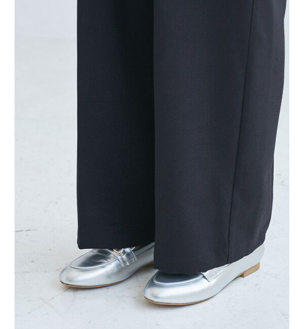 Rope&rsquo;Picnic「【WEB限定・丈長め】レディハンサムシリーズ ウールライクウエストタックセミワイドパンツ」|スラックス|