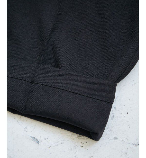 Rope&rsquo;Picnic「【WEB限定・丈長め】レディハンサムシリーズ ウールライクウエストタックセミワイドパンツ」|スラックス|