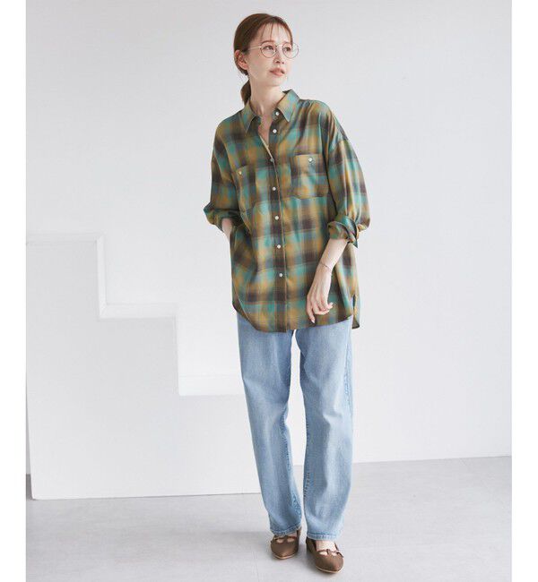 Rope&rsquo;Picnic「オンブレチェックシャツ/UVケア」|シャツ・ブラウス|