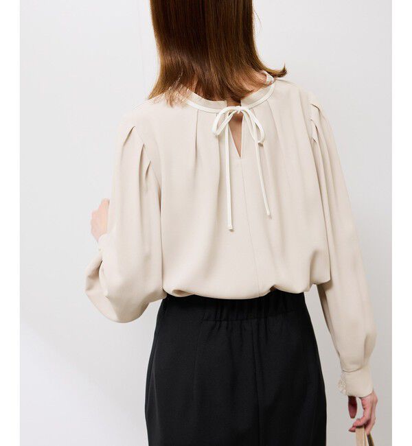 Rope&rsquo;Picnic「【前後2WAY】【WEB限定カラー】配色リボンブラウス/通勤対応」|シャツ・ブラウス|