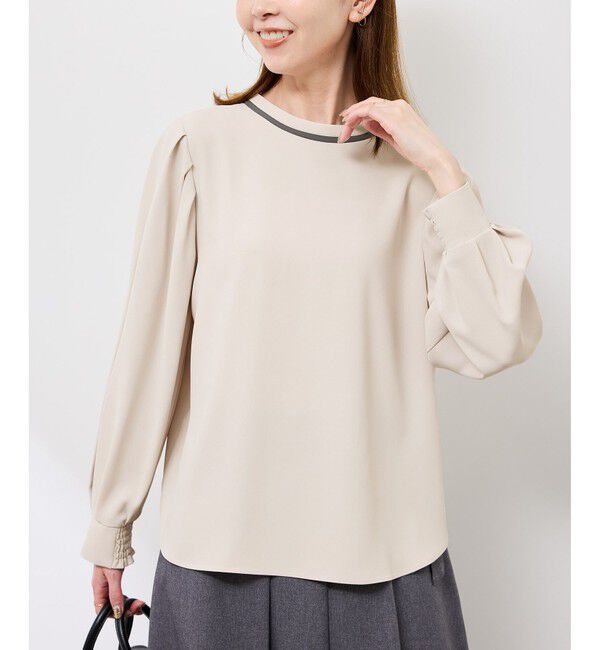 Rope&rsquo;Picnic「【前後2WAY】【WEB限定カラー】配色リボンブラウス/通勤対応」|シャツ・ブラウス|