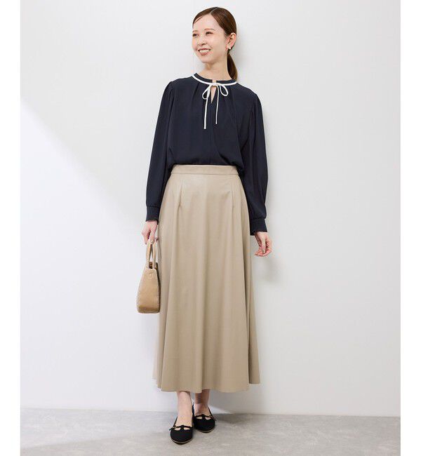 Rope&rsquo;Picnic「【前後2WAY】【WEB限定カラー】配色リボンブラウス/通勤対応」|シャツ・ブラウス|