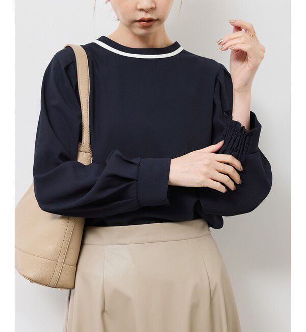 Rope&rsquo;Picnic「【前後2WAY】【WEB限定カラー】配色リボンブラウス/通勤対応」|シャツ・ブラウス|