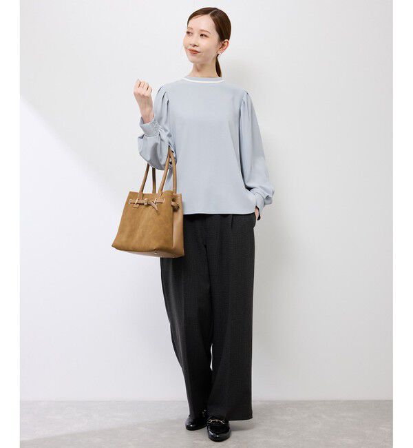 Rope&rsquo;Picnic「【前後2WAY】【WEB限定カラー】配色リボンブラウス/通勤対応」|シャツ・ブラウス|